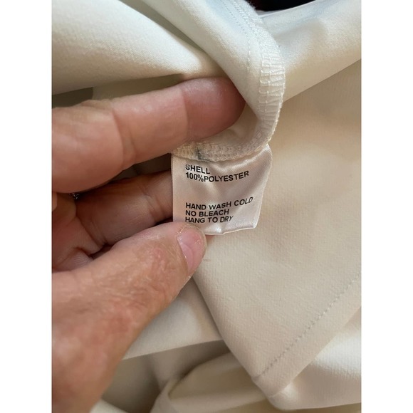 Why Dress Womens Bird Leaf Sleeve Mesh Top Blouse Crew Neck Size L White - Picture 8 of 9